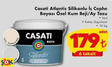 CASATİ ATLANTİS SİLİKONLU İÇ CEPHE BOYASI ÖZEL KUM BEJİ/AY TOZU CASATİ ATLANTİS SİLİKONLU İÇ CEPHE BOYASI ÖZEL KUM BEJİ/AY TOZU